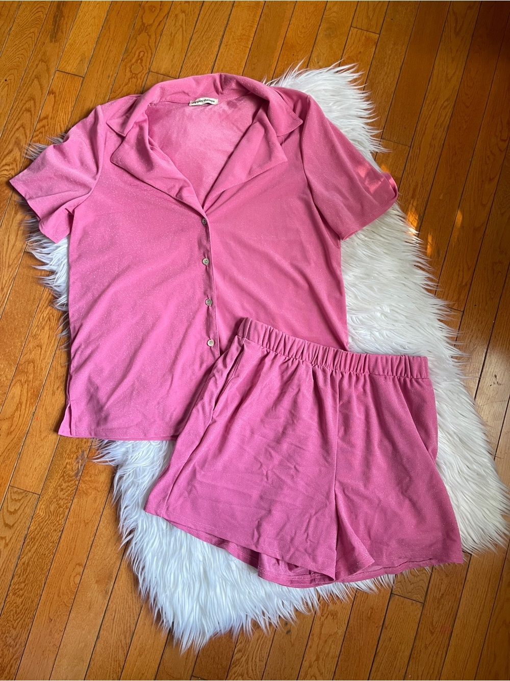 Dippin’ Daisy’s Pink Glitter Beach Cover-Up 2-Piece Set Size M